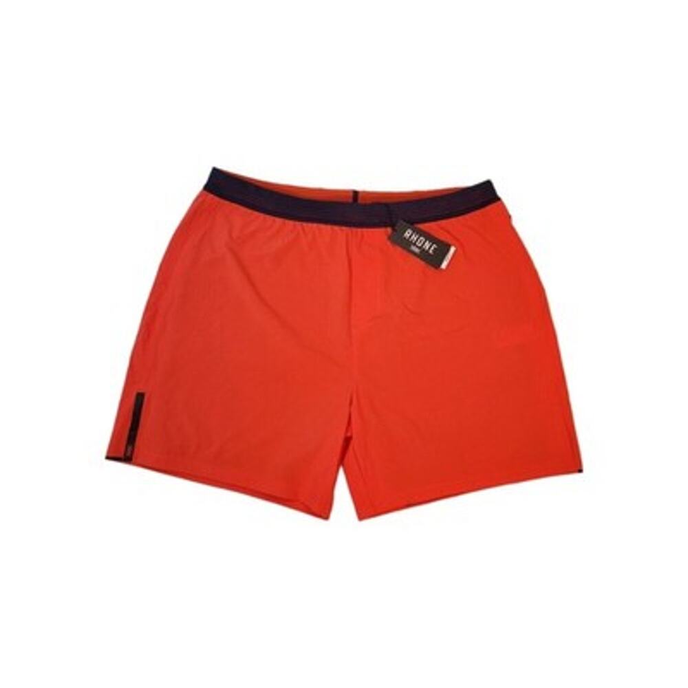 Rhone Activewear Mens 2XL Orange Blue 6" Swift Running Shorts Lined SZ XXL